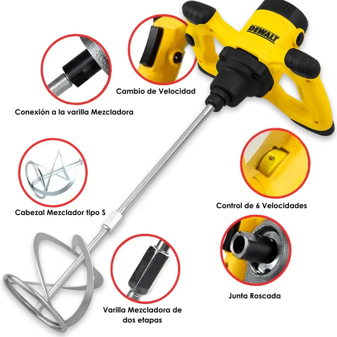 Mezclador DeWALT UT1200 – Potencia y Control para Mezclas Profesionales