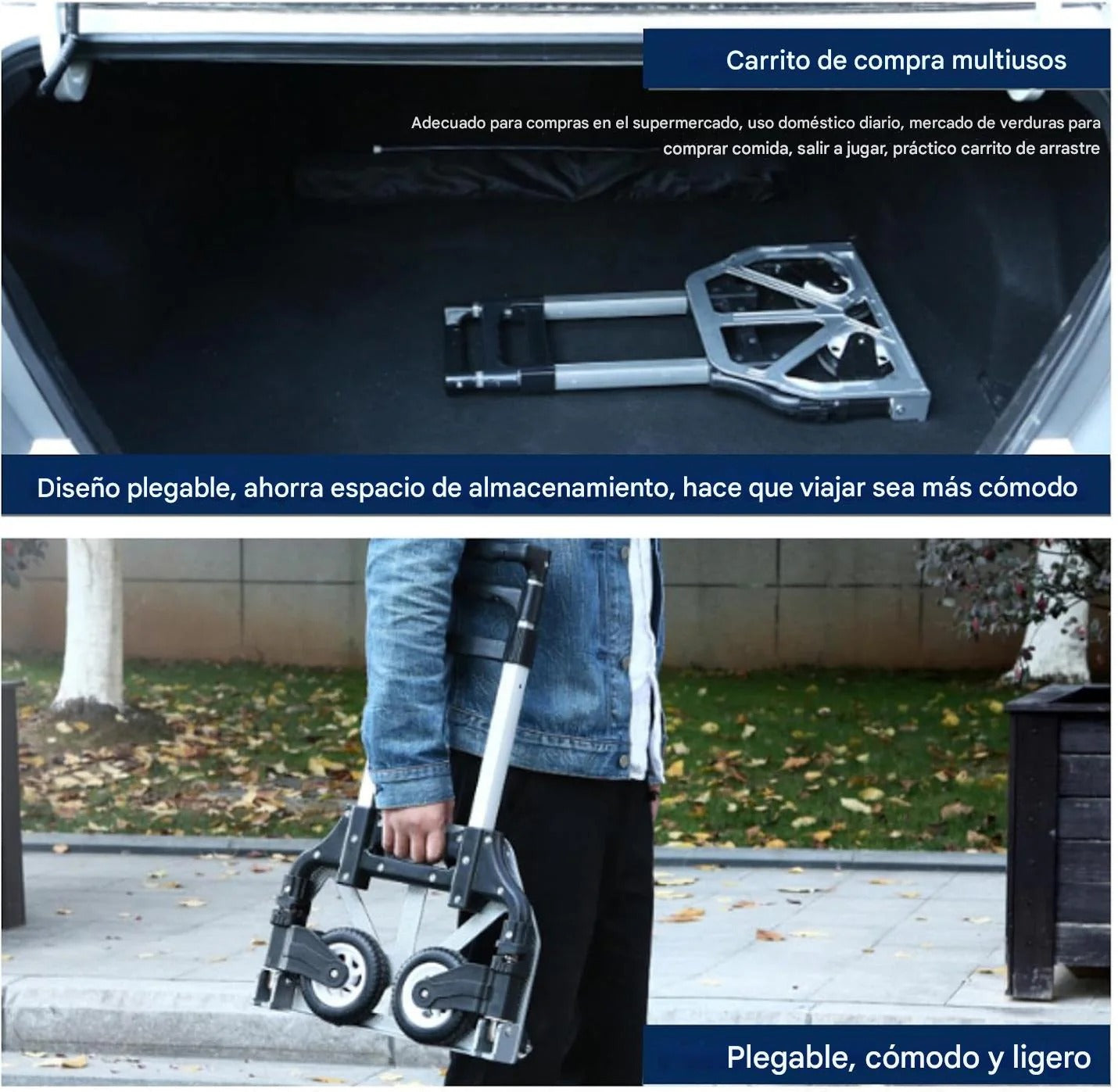 Carretilla plegable de aluminio reforzado