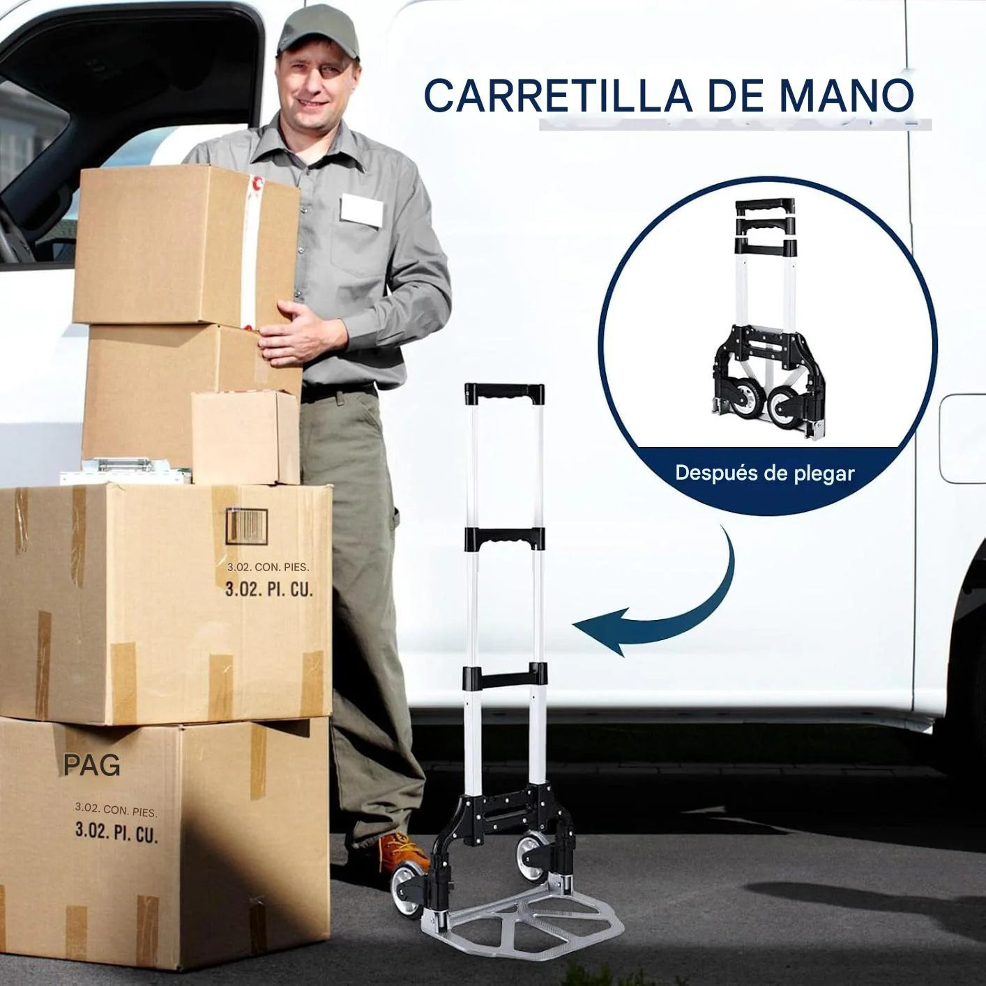 Carretilla plegable de aluminio reforzado